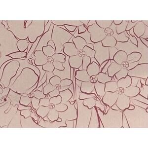 Soft Pink Removable Contact Paper w/Dark Pink Floral Outline 3X 18" x 120" Rolls